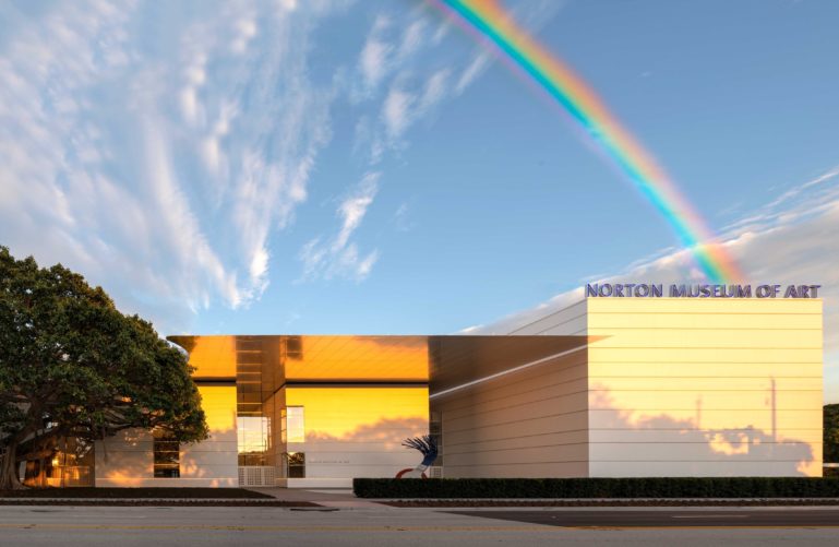 Norton Museum of Art and a rainbow