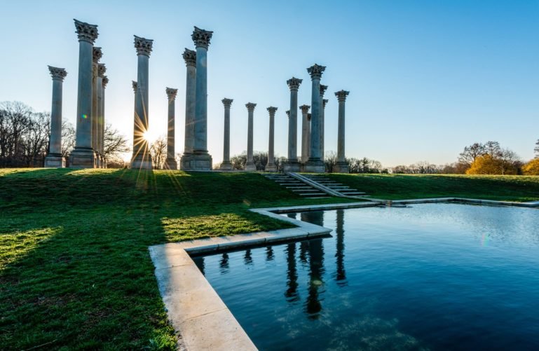 The Capitol columns and fountain at the U.S. National Arboretum, Washington DC